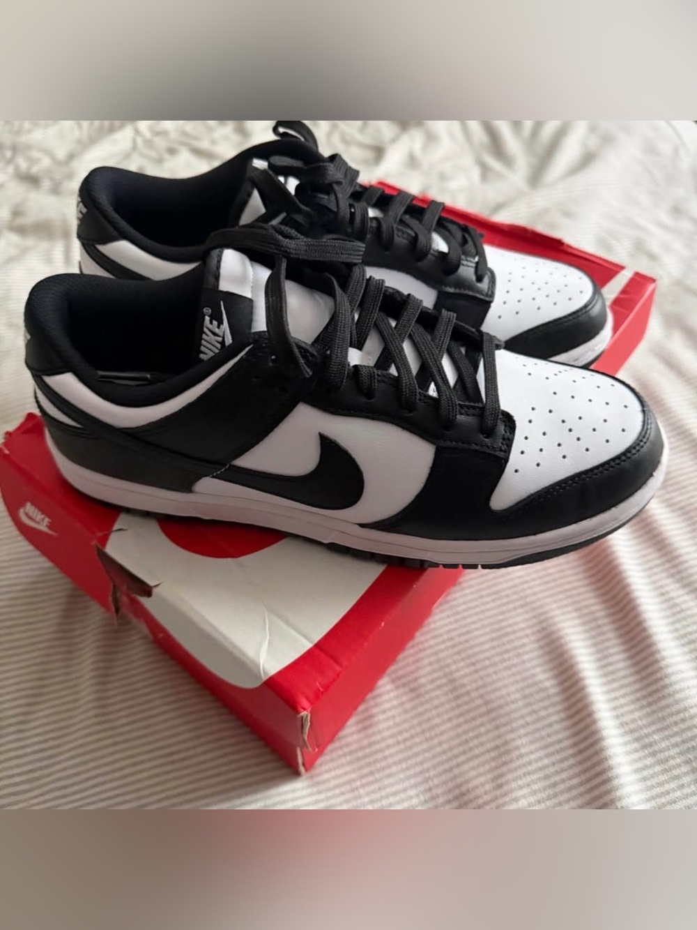 Nike Men’s Black and White Low-Top Sneakers with Swoosh